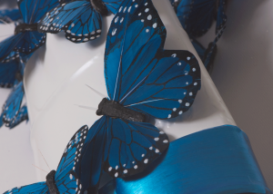 Navy Blue Paint Tube with Butterflies